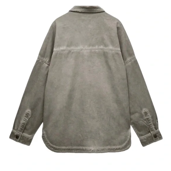 NWT ZARA Wash Effect Overshirt (Shacket) - Picture 4 of 8